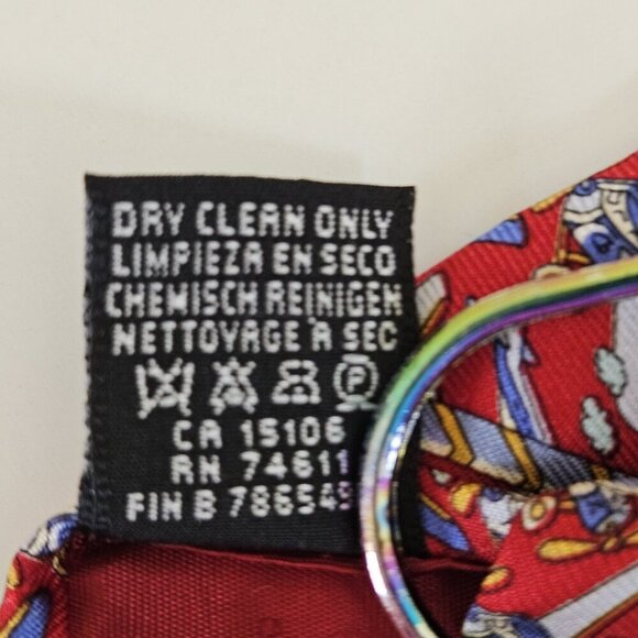 Beaufort Tie Rack Silk Tie Italy Red Multicolor Airplanes Clouds AOP W3.75 L59.5 - Picture 11 of 16